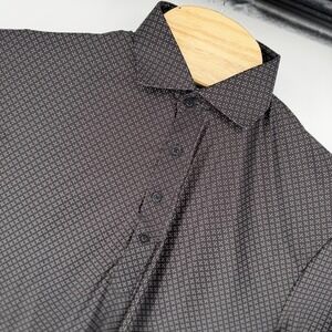 Collars & Co Featherweight Flex Polo Shirt Men's M Black Matrix Performance NWOT